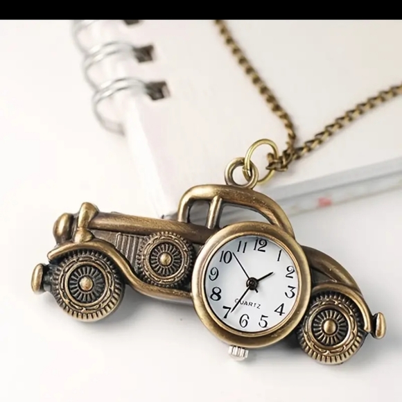 New Antique classic car quartz pocket watch - Picture 2 of 2